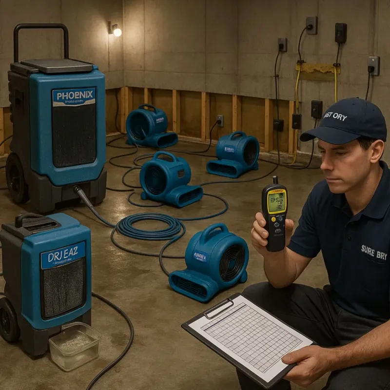 Structural Drying and Dehumidification process in Bay Wood, NY